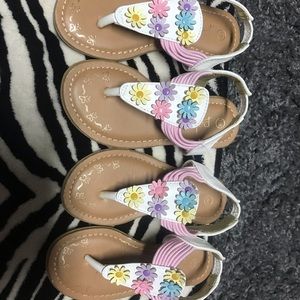 Two pair little Girls sandals Size 11 and size 9